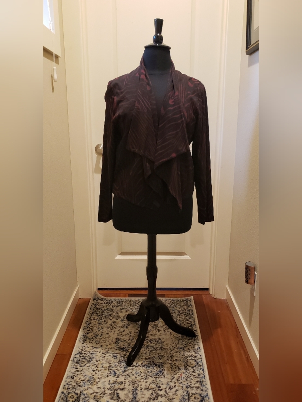 G by Giuliana Plum & Black Draped Waterfall Blazer